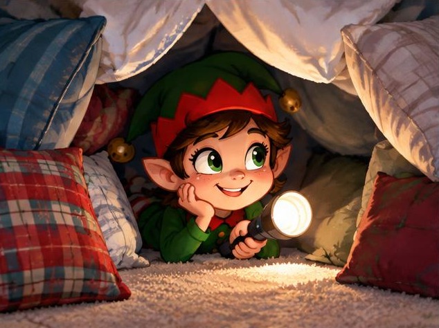 Picture guide: Pillow Fort Hideout elf idea
