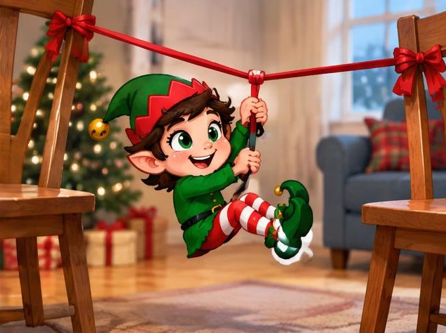 Picture guide: Ribbon Zip-Line Adventure elf idea