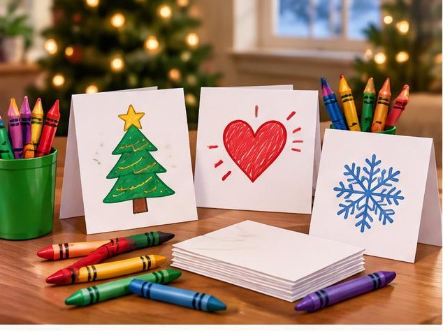 Picture guide: Cards for the Neighbors elf idea