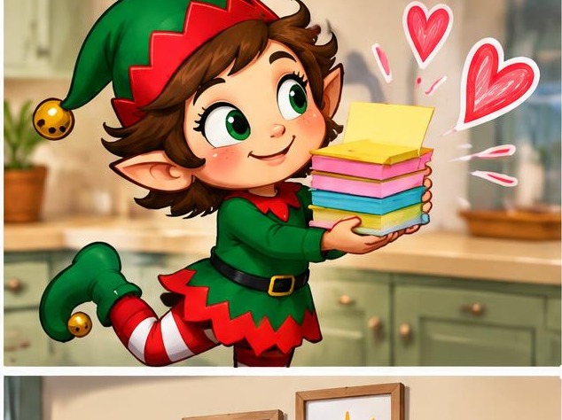 Picture guide: Secret Compliment Notes elf idea