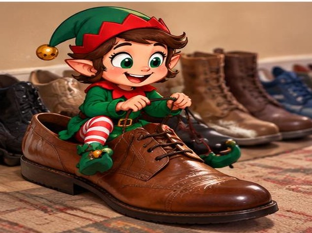 Picture guide: Shoe Sleigh Ride elf idea
