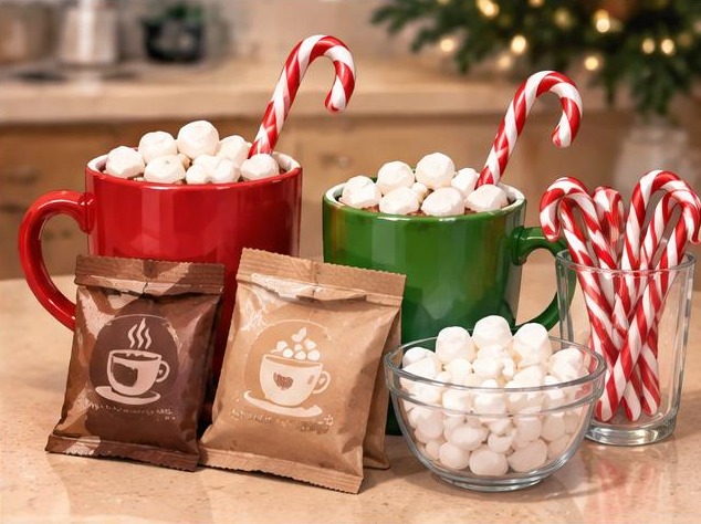 Picture guide: Hot Cocoa Bar Surprise elf idea
