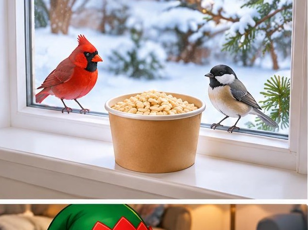 Picture guide: Breakfast for the Birds elf idea